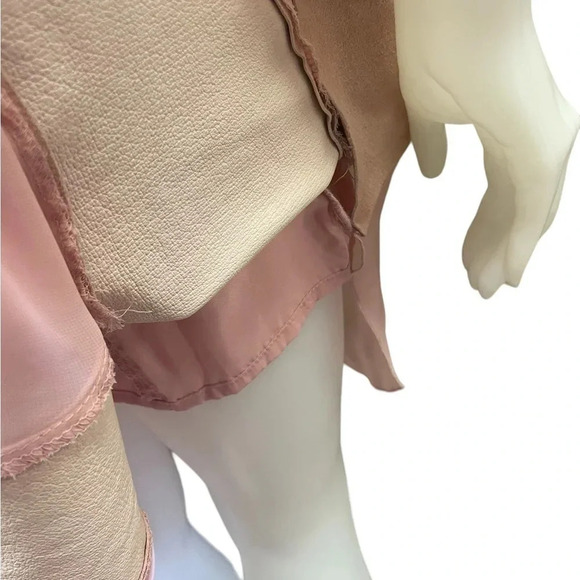 Vintage Danier Pink  Leather Suede Sleeveless Dress Size 4 - Picture 9 of 12